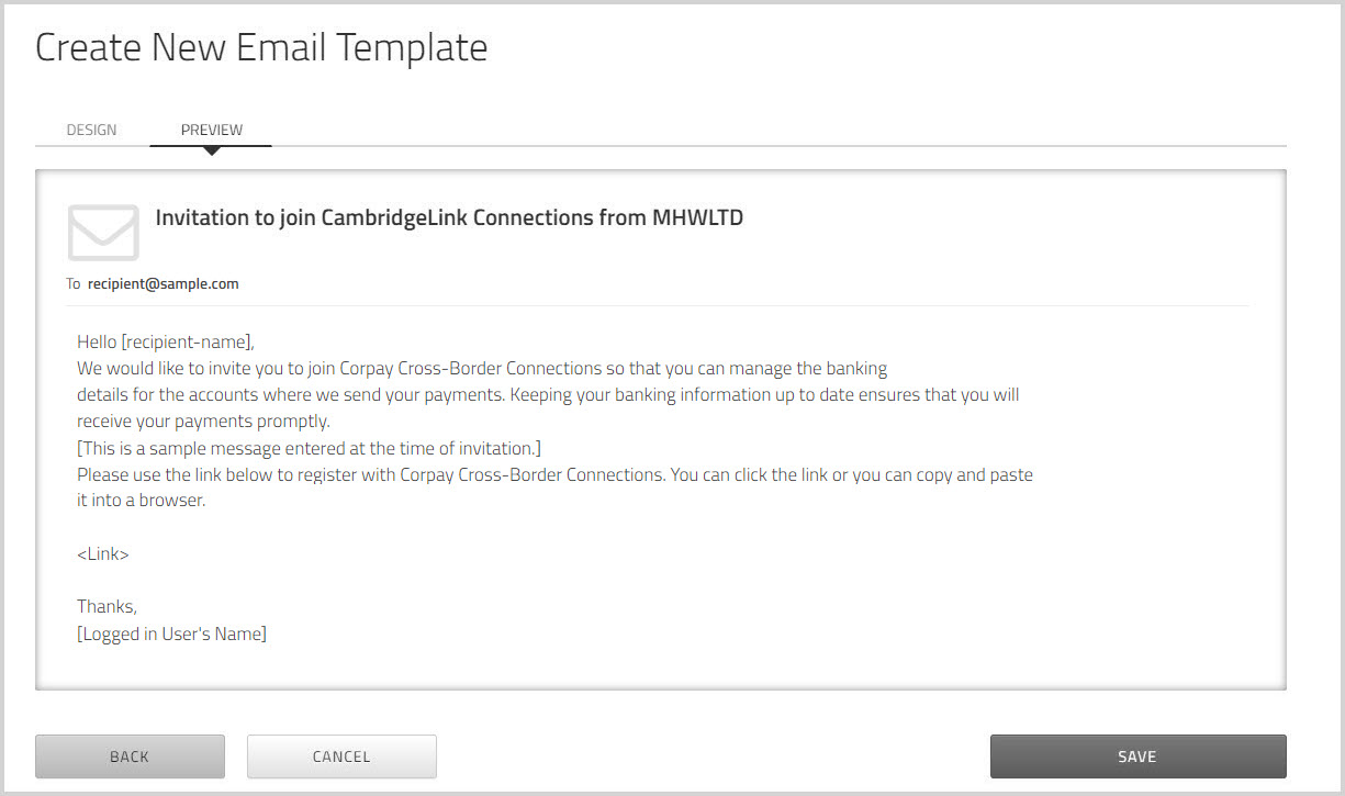 Email template preview
