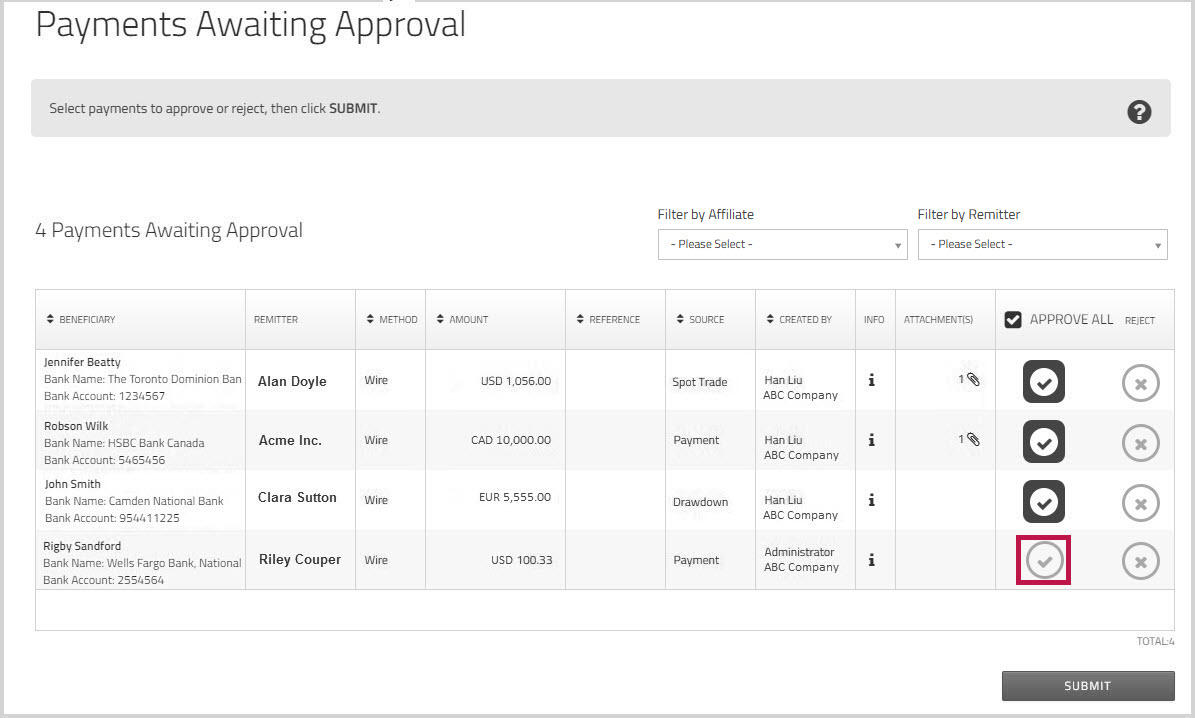 Payments Awaiting Approval