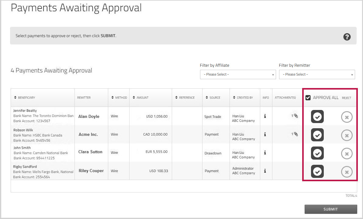 Payments Awaiting Approval